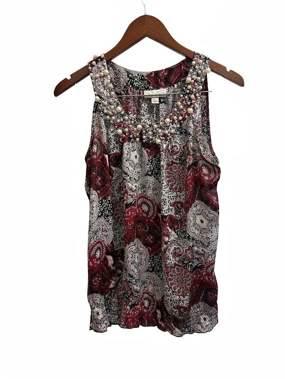 Dressbarn Paisley Embellished Tank Top Size Medium